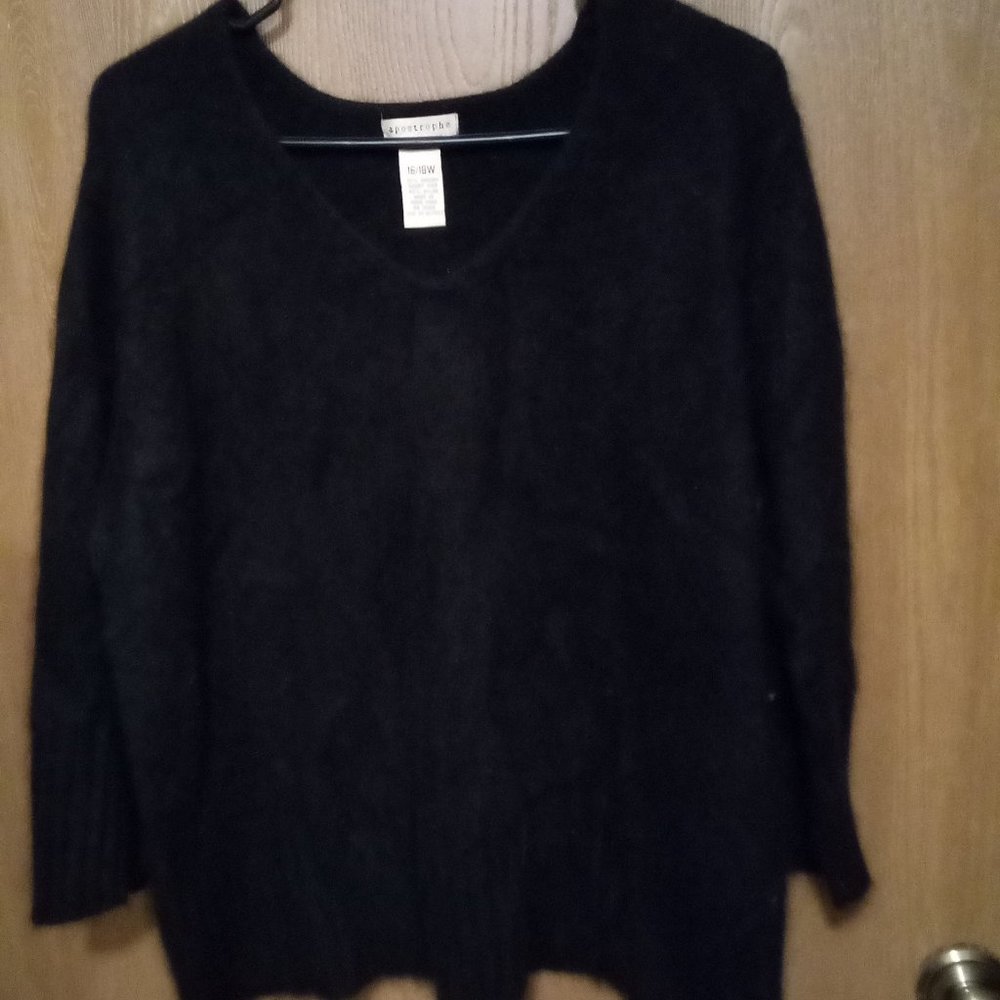Apostrophe black angora sweater Size 16/18W